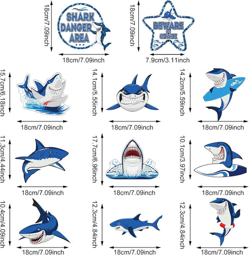 Censen 30 Pieces Shark Hanging Swirls Decorations Shark Party Supplies Ocean Sea Foil Swirls Hanging Ceiling Decoration for Sea Theme Baby Shower ...