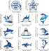 Censen 30 Pieces Shark Hanging Swirls Decorations Shark Party Supplies Ocean Sea Foil Swirls Hanging Ceiling Decoration for Sea Theme Baby Shower ...