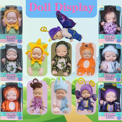 Mini Rebirth Doll, Gift Box Miniature Doll, Toys for Kids Over 3 Years Old (Style D)...