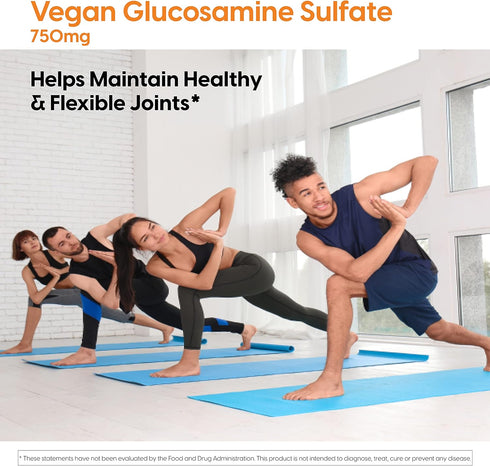 Doctor's Best Vegan Glucosamine Sulfate, Joint Support, Non-GMO, Vegan, Gluten Free, Soy Free, 750 mg 180 Veggie Caps (Pack of 1)...