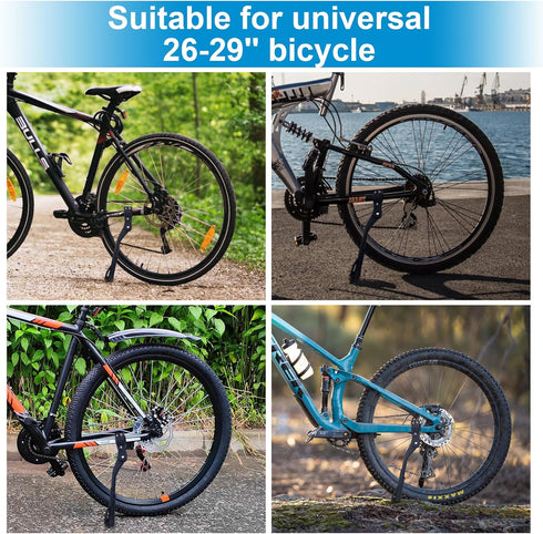 Bike Kickstand Adjustable for 26-29 Inch Aluminum Alloy Bicycle Kick Stands for Adult Bikes Black...