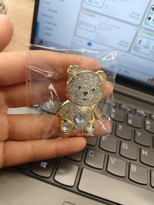 1.5"" Rhinestone Bear Brooch | Bear Pin | Brooch Aesthetic Enamel Pin...