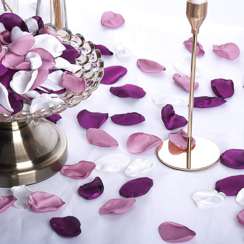 Artificial Silk Rose Petals 300pcs Reusable Fake Purple Flower Petals for Wedding Anniversary Romantic Night Valentines Party Dinner Table Decorat...