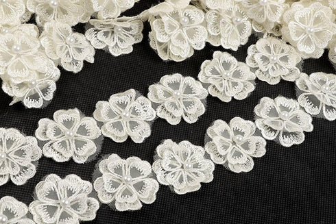 YYCRAFT 3 Yards Flower Lace Edge Trim Ribbon Wedding Applique DIY Sewing Crafts(1.5 Inch,Ivory)...