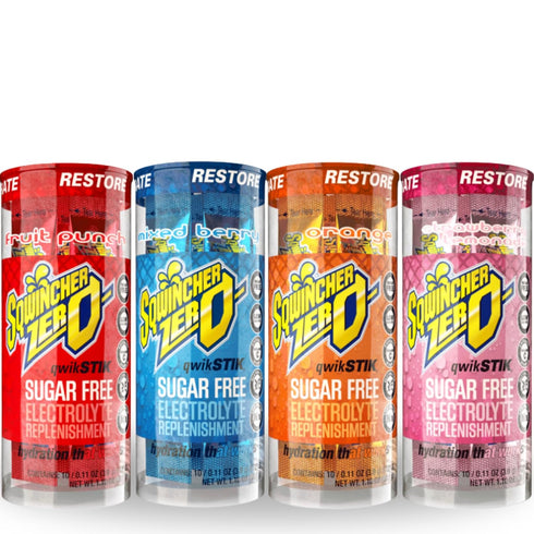 Sqwincher ZERO Qwik Stik - Sugar Free Electrolyte Powdered Beverage Mix, Assorted Flavors (40 Sticks)...