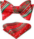 HISDERN Christmas Bow Ties for Men Xmas Self-tied Bowties and Pocket Square Set Festival Woven Bowtie Handkerchief...