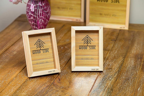 Wooden Picture Frames 8x10 Inch with Real Glass - Set of 2-100% eco Unfinished Wood - Thick Borders - Natural Wood Color for Wall mounting and Tab...