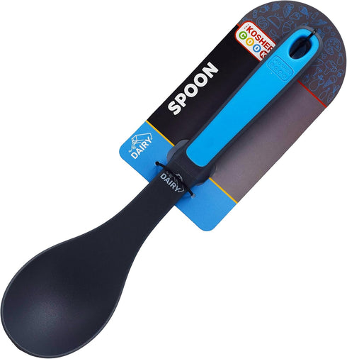Dairy Blue Basting Spoon - Heavy Duty Silicone Mixing and Serving Utensil with Ergonomic Handle and Comfortable Grip For Cooking and Baking - Colo...