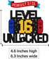 Level 16th Unlocked Sign Cake Topper Happy 16th Birthday Level Up Sixteenth Cake Decorations for Video Game Controller Themed Kids Boy Girl Bday P...