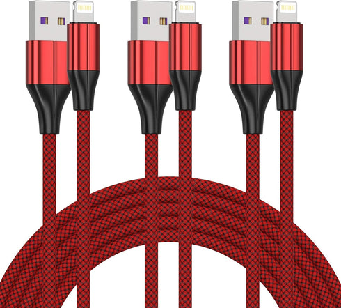 [MFi Certified Lightning Cable,3 Pack 3 Ft iPhone Charger Cable & Data Sync Fast 3 Foot Nylon Braided Cord Compatible with iPhone Xs max/xr/x/8/8 ...