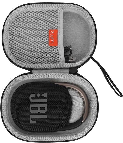 Protective Case for JBL Clip 4 Speaker, Portable Travel Carrying Bag with EVA Hard Shell Cover - (Black Case and Inside Grey)...
