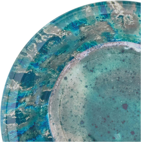 Radiance Teal Melamine 7.5" All Purpose Bowl Set of 6 – Deep Break-Resistant Bowls for Salad, Soup, Pasta, Snacks – Dishwasher Safe, Indoor/Outdoo...