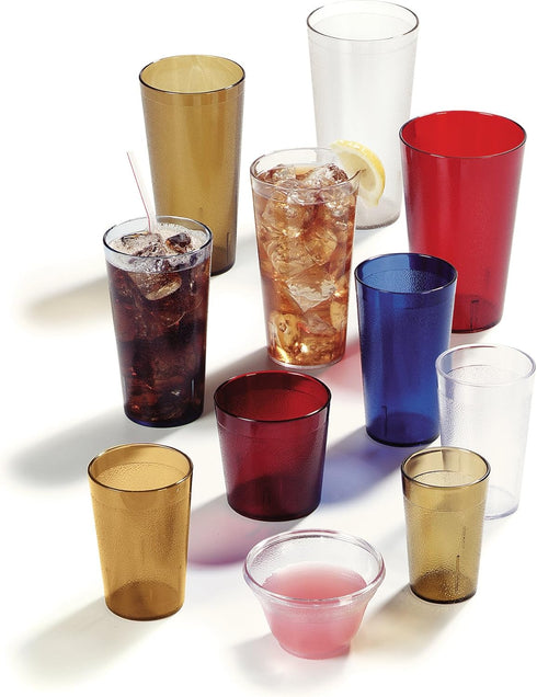 Carlisle FoodService Products 52128107 Stackable ShatterResistant Plastic Tumbler, 12 oz., Clear (Pack of 6)...