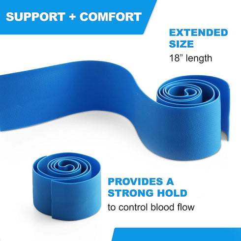 PrimaCare DT-1850 First Aid Disposable Tourniquet, Latex Free Nursing Supplies Essential, 1" Wide by 18" Long Anti Tear Single Use Tourniquets Tra...