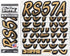 STIFFIE Whipline Tan/Black 3" Boat & PWC Registration Decals • Numbers Letters Stickers...