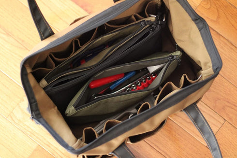 3 Pack Premium Tool Pouch Zipper Bag with internal pockets, 12inch Tool Bag, Multipurpose Storage pouch, Flat Bottom with YKK Zipper for Tools, Ga...