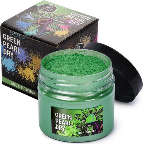 Mica Powder Green Pearl Dry 2 oz - Soap Making Dye - Single Color - Hand Soap Making Supplies - Epoxy Resin Color Pigment - Organic Mica Powder fo...