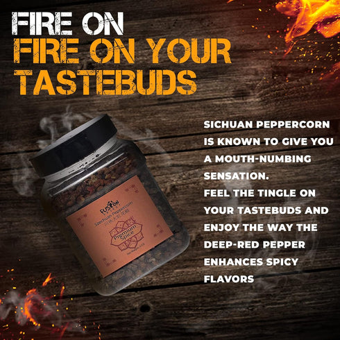 Fusion Select Premium Szechuan Peppercorn - Authentic Sichuan Whole Peppercorns for Chinese Cuisine, Mapo Tofu, Kung Pao Chicken - Spice Seasoning...