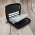 Mens Zip Around Leather Wallet with Inserts (Black)...