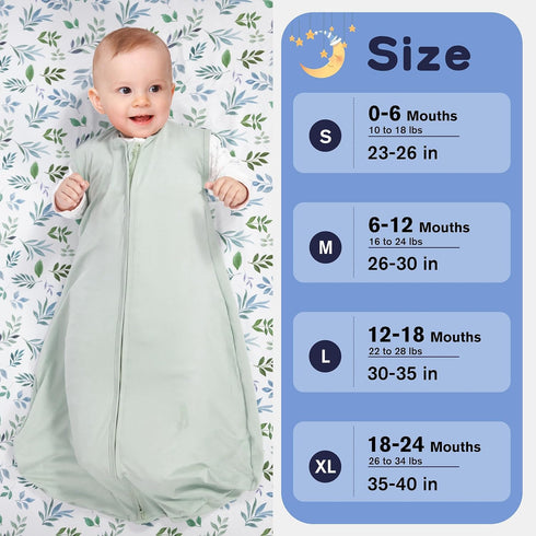 Baby Sleep Sack 12-18 Months Baby Wearable Blanket 100% Rayon Cotton 2-Way Zipper Toddler Sleeping Sack?Comfy Soft Lightweight TOG 0.3...