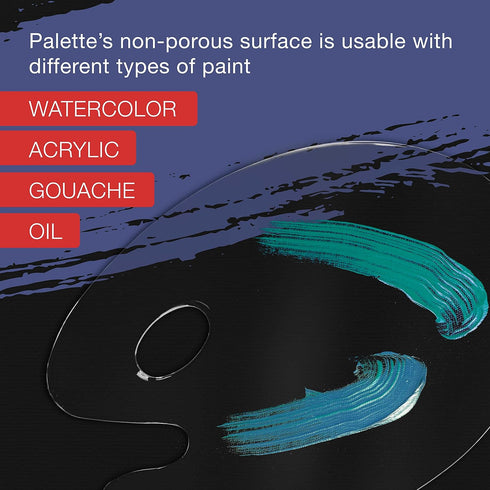 U.S. Art Supply 9" x 11.8" Clear Oval-Shaped Acrylic Painting Palette (Pack of 2) - Transparent Plastic Artist Paint Color Mixing Trays - Non-Stic...