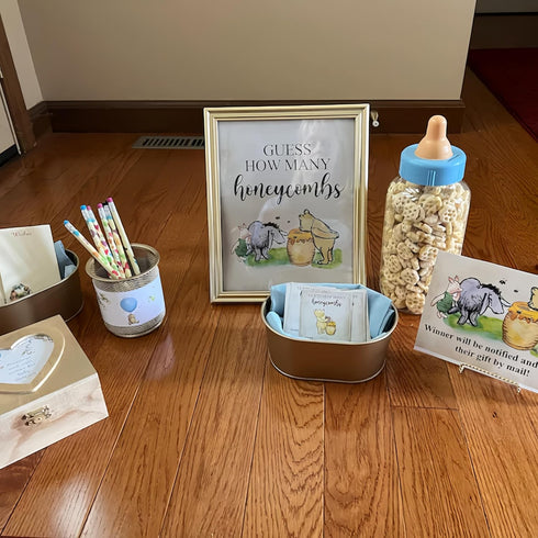 40Guests Classic Pooh Party Game Cards Guess How Many Honeycombs Game for Baby Shower Newborn Party Decoration Winnie Birthday Games Supplies...