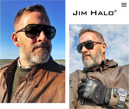 JIM HALO Polarized Aviator Sunglasses Men Women Oversize Plastic Driving Glasses...