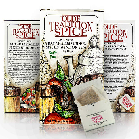 Olde Tradition Spice: Mulling Spices in Tea Bags for Apple Cider, Mulled Wine, Gluehwein, Hot Toddy Holiday Drink - Sugar-Free & Caffeine-Free - 2...