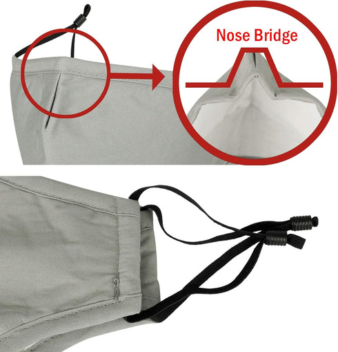 WITHMOONS 6PCS Cotton Face Bandana Reusable Washable with Pocket and Wire MH93088...