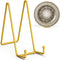 TR-LIFE 4 Pack 8 Inch Plate Stands/Holder for Display, Large, Gold Metal Picture Stand, Decorative Platter, Book, Plaques, Photo Frame Easel...