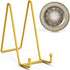TR-LIFE 4 Pack 8 Inch Plate Stands/Holder for Display, Large, Gold Metal Picture Stand, Decorative Platter, Book, Plaques, Photo Frame Easel...
