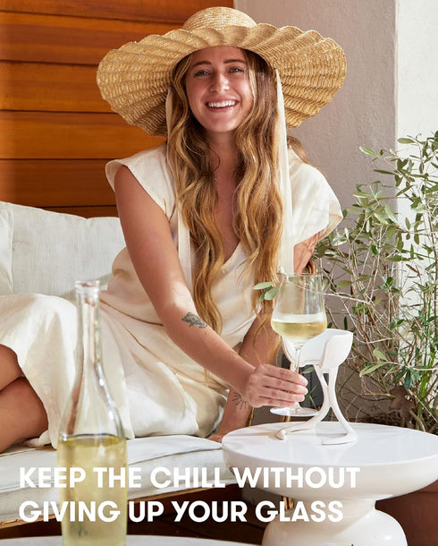 VoChill Stemmed Wine Glass Chiller | Made in USA | Radically cool wine tool – keeps wine perfectly chilled in your glass | Refreezable Chill Cradl...