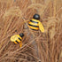 MorTime 4 Pack Metal Bee Wall Art Sculptures Garden Decorations, Hanging Bee Wall Decor Indoor Outdoor Garden Yard Lawn Decor...