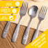 12PCS Safe Forks and Spoons for Kids, Toddler Silverware Kids Utensils Baby Spoons Stainless Steel Tableware with Bunny and Puppy Motifs...