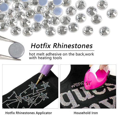 Beadsland Hotfix Rhinestones, 2880pcs Flatback Crystal Rhinestones for Crafts Clothes DIY Decorations, Emerald, SS10, 2.7-2.9mm...