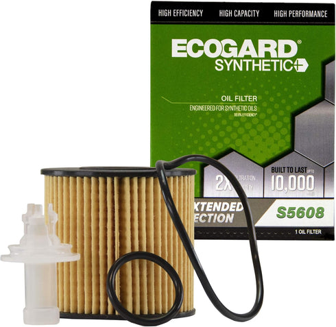 ECOGARD S5608 Premium Cartridge Engine Oil Filter for Synthetic Oil Fits Toyota Camry 2.5L 2010-2017, RAV4 2.5L 2009-2018, Highlander 3.5L 2008-20...