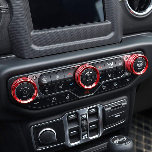 Voodonala Air Conditioner Headlight Center Consoles Switch Knob Cover Trim for 2018-2025+ Jeep Wrangler JL JLU Gladiator JT 4XE Interior Accessori...
