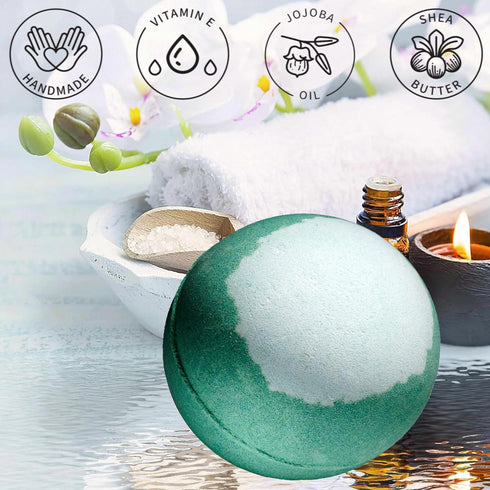 Bath Bombs for Women and Men, Natural AromatherapyBath Bombs, Handmade Eucalyptus Shower Bombs with Mint Fragrance for Spa Bubble Bath, Body Self ...