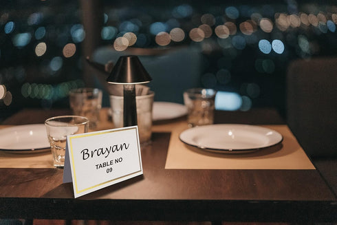 Place Cards Pack of 100 Premium Tent Name Place Cards for Table Setting with Gold Foil Border 2x3.5 inches - Perfect for Weddings, Banquets Dinner...