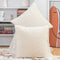 MADIZZ Set of 2 Super Soft Velvet Decorative Throw Pillow Covers 22x22 inch White Square with Texture Luxury Style Cushion Case Pillow Shell for S...
