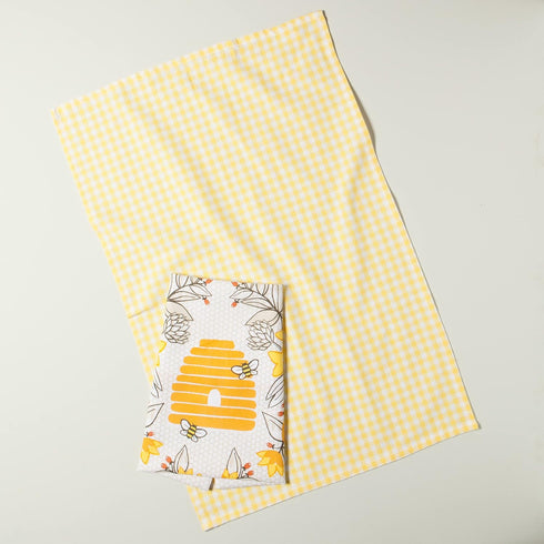 Now Designs Kitchen Tea Towel, Bees - 18 x 28 in | Set of 2...