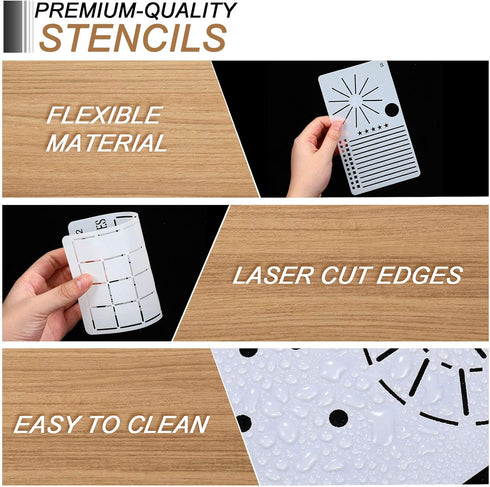 Zonon 24 Pieces Journal Stencils 4x7 Inch Planner DIY Drawing Template for Journals Supplies Kit Daily Weekly Monthly Calendars Notebook Productiv...