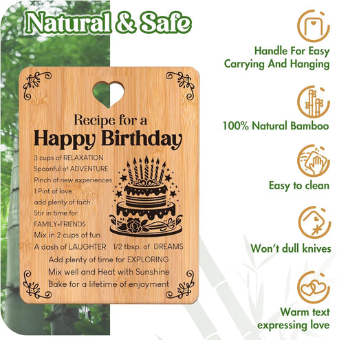 Birthday Gifts for Women - Bamboo Cutting Board Gifts, Best Friend Birthday Gifts for Women, Happy Birthday Gifts for Women, Women Birthday Gifts,...