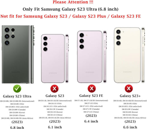 for Samsung Galaxy S23 Ultra Case: Dual Layer Protective Heavy Duty Cell Phone Cover Shockproof Rugged with Screen Protector - Military Protection...