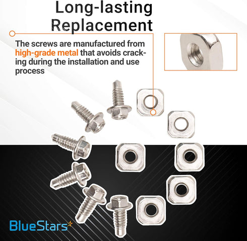 Lifetime Warranty 279393 Dryer Terminal Block Screw Kit Replacement Part by BlueStars - Exact Fit for Whirlpool Kenmore Maytag Dryers - Replaces 279393D 279393VP AP3020386 3184 PS334188 - Pack of 6