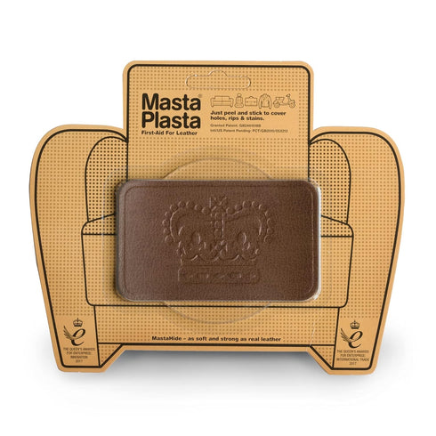 MastaPlasta Instant Self-Adhesive Premium Leather Repair Patch. Tan Crown 4 x 2.4 Inch (10cm x 6cm). Upholstery Quality Adhesive Patches for Sofas...