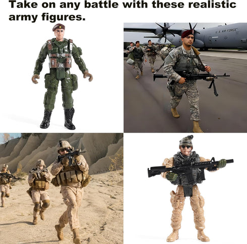 US Army Men and SWAT Team Toy Soldiers Action Figures with Military Weapons Accessories for Kids Boys Girls,12Pcs...