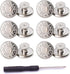 12 Sets Silver Jeans Buttons Replacement 17mm No Sewing Metal Button Repair Kit Nailess Removable Jean Buttons Replacement Combo Thread Rivets and...