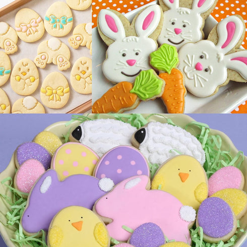 jollylife 14PCS Easter Cookie Cutter Set - Bunny,Rabbit Face,Egg,Chick,Sheep,Carrot,Flower,Butterfly,Holy Cross Party Supplies...