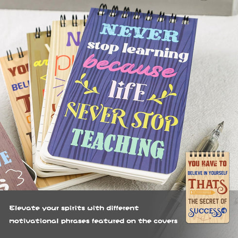 4PCS Pocket Notebooks, 3x5in Small Spiral Notepads with Lined Pages Mini Spiral Notebook Inspiring Notebooks for School Office Home Gifts...